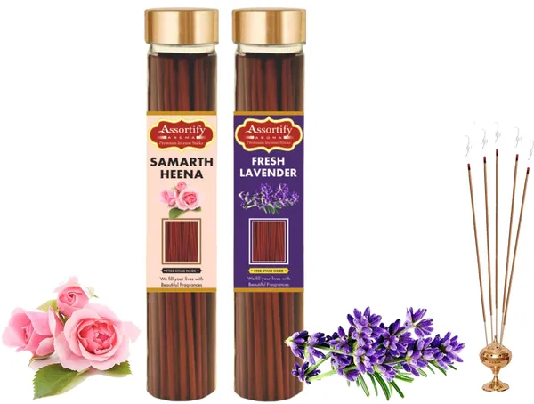 Samarth_Heena_+_Fresh_Lavender_Incense_Stick_Jar_Pack_Of_Two_2X100Gm_Jar_Packagingless_Smoke
