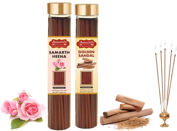Samarth_Heena_+_Golden_Sandal_Incense_Spack_Of_Two_2X100Gm_Jar_Packagingless_Smoke
