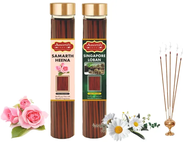 Samarth_Heena_+Singapore_Lobans_Incense_Stick_Jar_Pack_Of_Two_2X100Gm_Jar_Packagingless_Smoke