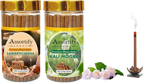 Samarth_Heena_+_Kali_Mogra_Dhoop_Sticks_Boxbambolesspack_Of_Two_2X100Gm_Jar_Packagingless_Smoke