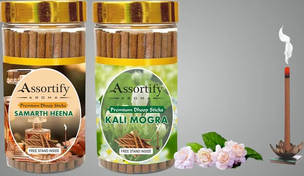 Samarth_Heena_+_Kali_Mogra_Dhoop_Sticks_Boxbambolesspack_Of_Two_2X100Gm_Jar_Packagingless_Smoke