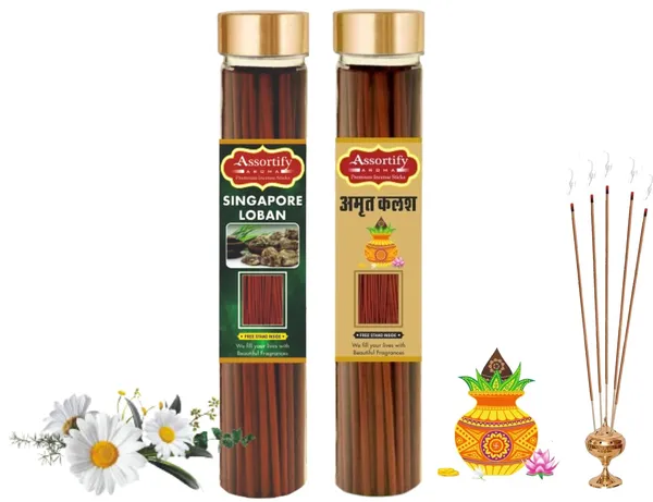 Singapore_Loban_+_Amrat_Kalash_Incense_Stick_Jar_Pack_Of_Two_2X100Gm_Jar_Packagingless_Smoke