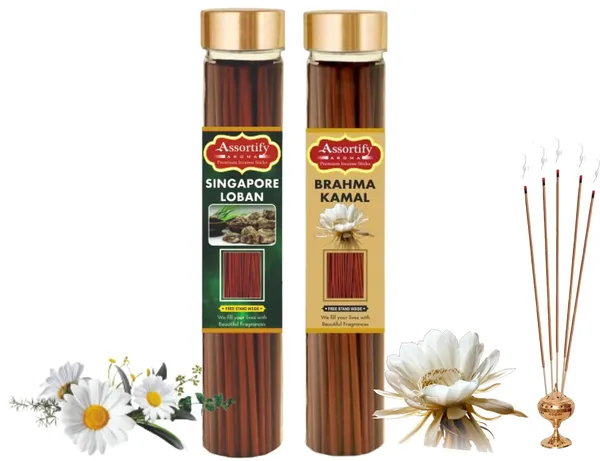 Singapore_Loban_+_Brama_Kamal_Incense_Stick_Jar_Pack_Of_Two_2X100Gm_Jar_Packagingless_Smoke
