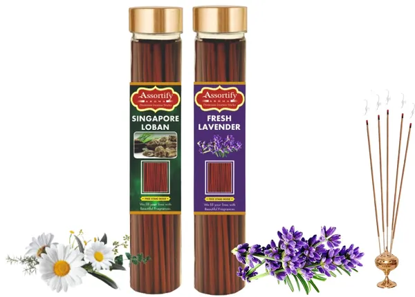 Singapore_Loban_+_Fresh_Lavender_Incense_Stick_Jar_Pack_Of_Two_2X100Gm_Jar_Packagingless_Smoke