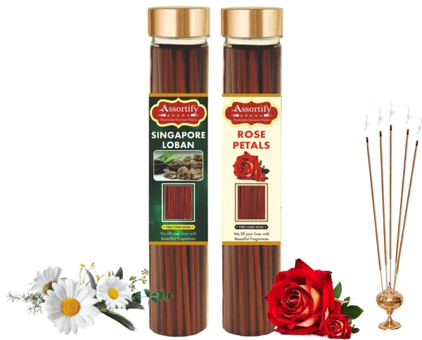 Singapore_Loban_+_Rose_Petals_Incense_Stick_Jar_Pack_Of_Two_2X100Gm_Jar_Packagingless_Smoke