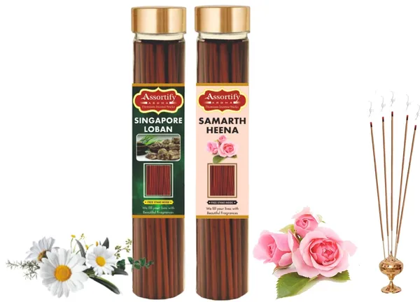 Singapore_Loban_+Samarth_Heena_Incense_Stick_Jar_Pack_Of_Two_2X100Gm_Jar_Packagingless_Smoke
