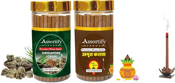 Combo_Of_Singapore_Loban_+_Amrat_Kalash_Dhoop_Sticks_Boxbambolesspack_Of_Two_2X100Gm_Jar_Packagingless_Smoke