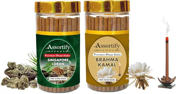 Singapore_Loban_+_Brama_Kamal_Dhoop_Sticks_Boxbambolesspack_Of_Two_2X100Gm_Jar_Packagingless_Smoke
