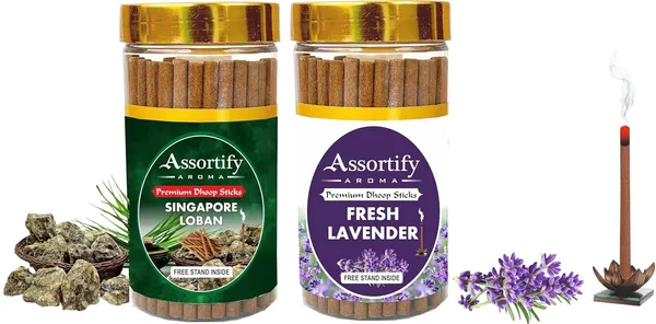 Singapore_Loban_+_Fresh_Lavender_Dhoop_Sticks_Boxbambolesspack_Of_Two_2X100Gm_Jar_Packagingless_Smoke