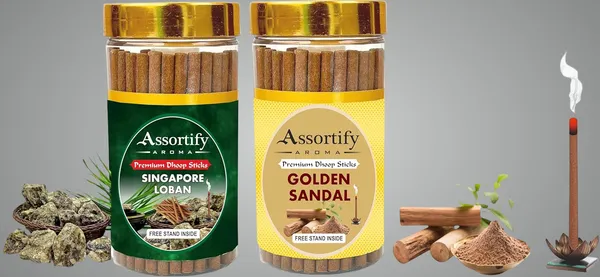 Singapore_Loban_+_Golden_Sandal_Dhoop_Sticks_Boxbambolesspack_Of_Two_2X100Gm_Jar_Packagingless_Smoke