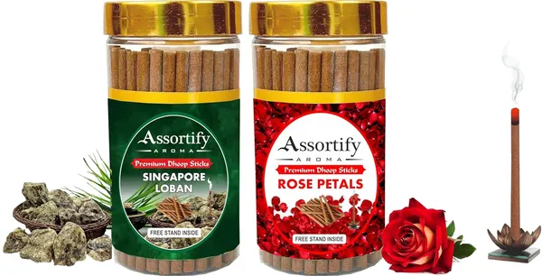 Combo_Of_Singapore_Loban_+_Rose_Petals_Dhoop_Sticks_Boxbambolesspack_Of_Two_2X100Gm_Jar_Packagingless_Smoke