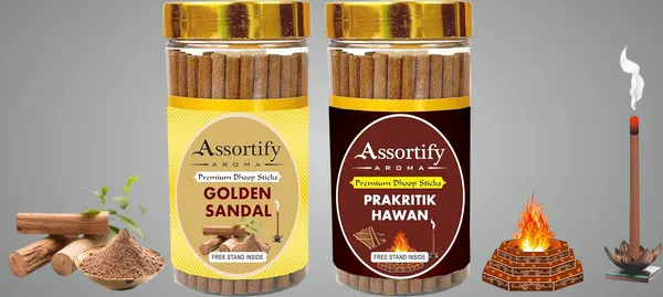Golden_Sandal_+_Prakritik_Dhoop_Sticks_Boxbambolesspack_Of_Two_2X100Gm_Jar_Packagingless_Smoke