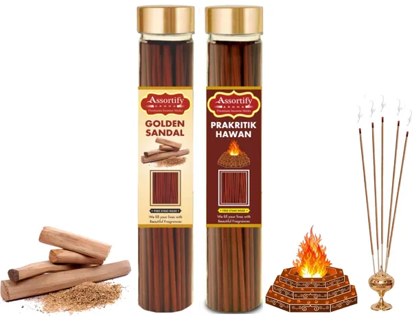 Golden_Sandal_+_Prakritik_Incense_Stick_Jar_Pack_Of_Two_2X100Gm_Jar_Packagingless_Smoke