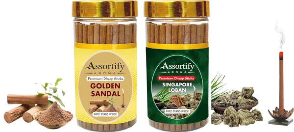 Golden_Sandal_+_Singapore_Loban_Hawan_Dhoop_Sticks_Boxbambolesspack_Of_Two_2X100Gm_Jar_Packagingless_Smoke
