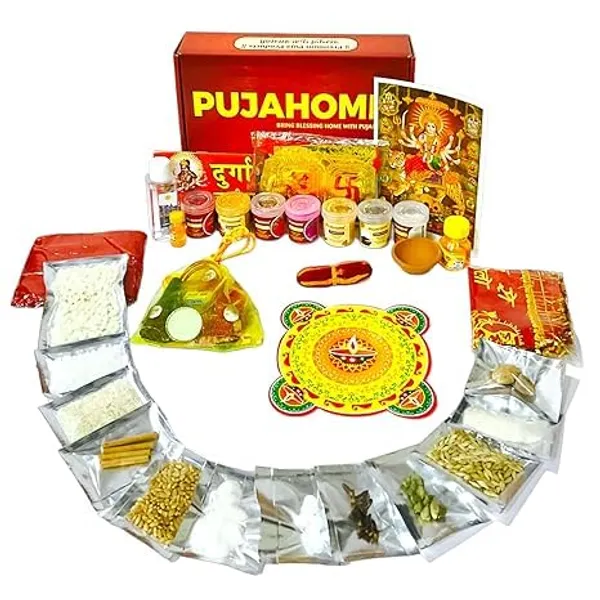 Pujahome_Navratri_Puja_Samagri_Kit/Navdurga_Puja_Kit_For_Durga_Pujan_|_Navratri_Poojan_Kit_|_Ghat_Sthapna_Poojan_Kit|_Maa_Laxmi-Ambe-Durga(15_Items)