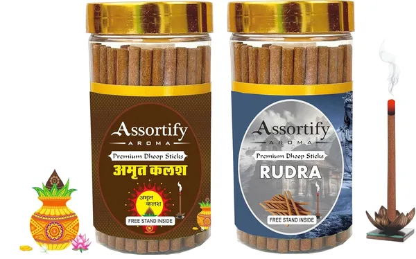 Amrat_Kalash_+_Rudra_Hawan_Dhoop_Sticks_Boxbambolesspack_Of_Two_2X100Gm_Jar_Packagingless_Smoke