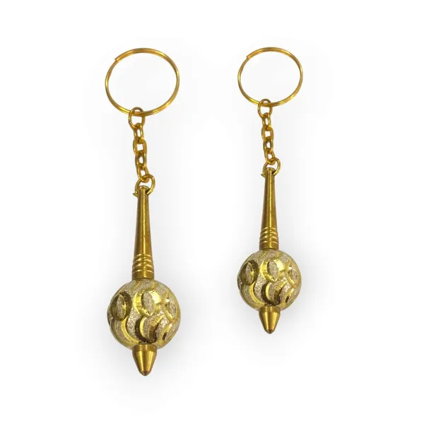 Brass_Gada_Keychain_And_Pendant_Set,_Religious_Accessory,_Gold-Toned,_Combo_Of_Two_9_Cm_And_12_Cm