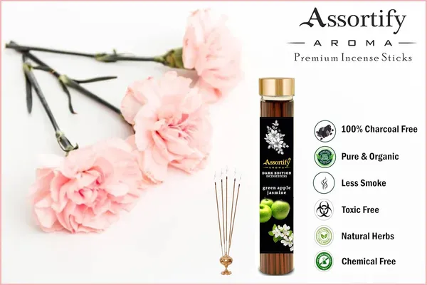 Green_Apple_Jasmin_Incense_Sticks_Boxnatural_Ingredients100Gm_Jar_Packaging_Less_Smoke