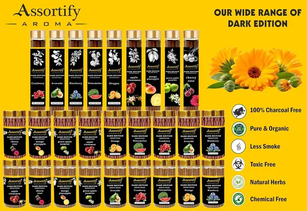 Assortify_Mango_Pineapple_Incense_Sticks_Box|Natural_Ingredients||400Gm_Jar_Packaging_|_Less_Smoke|