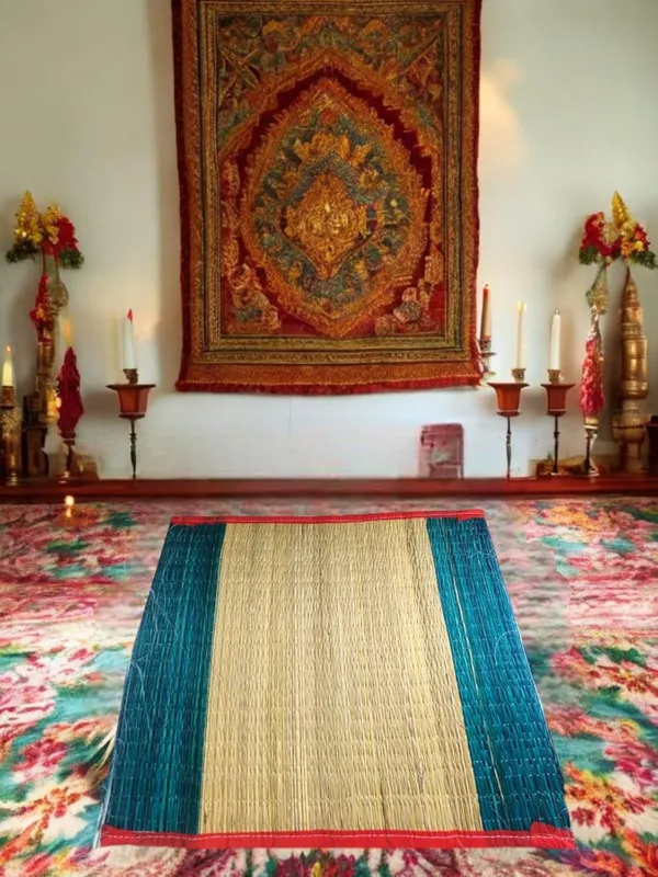 100%_Natural_Grass_Kusha_Aasan_Mat/Grass_Puja_Mat_(Size_18X24_Inch)
