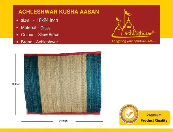 100%_Natural_Grass_Kusha_Aasan_Mat/Grass_Puja_Mat_(Size_18X24_Inch)