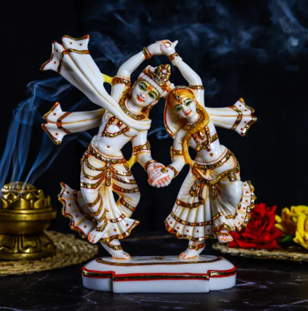 Cultured_Marble_Hand_Crafted_Statue_Of_Dancing_Radha_Krinshna_For_Gift_&_Home/Office_Decoration_(Size_9_Inch)