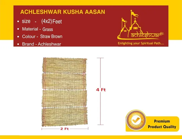 100%_Natural_Grass_Kusha_Aasan_Mat/Grass_Puja_Mat_(Size_2_X4_Feet)