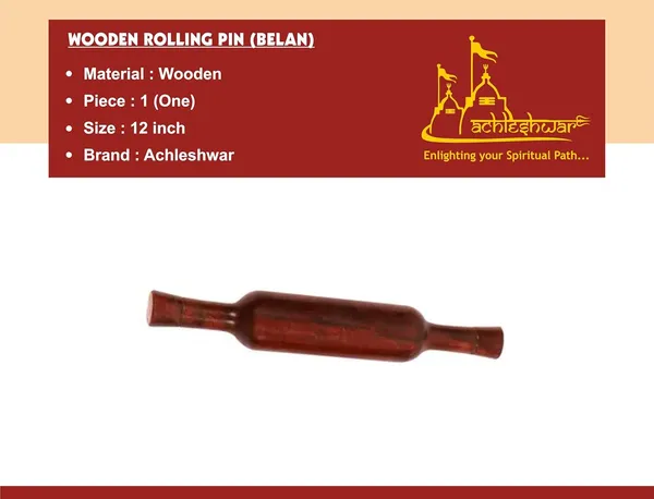 Wooden_Handicrafted_Wooden_Rolling_Pin_Roller_Thick,Wood,Roti_Belan,Chapati/Dark_Brown_By_Achleshwar