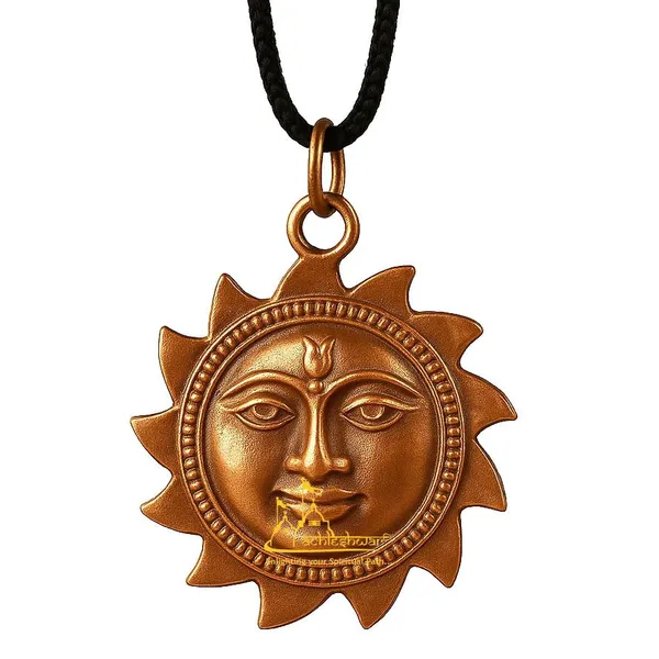 Sun_Face_Copper_Pendant_For_Men/Women_|_Stylish_Locket_Chain_|_Latest_Fashion_Jewellery_Accessories_For_Men/Women/Kids_Metal,_Traditional_Design