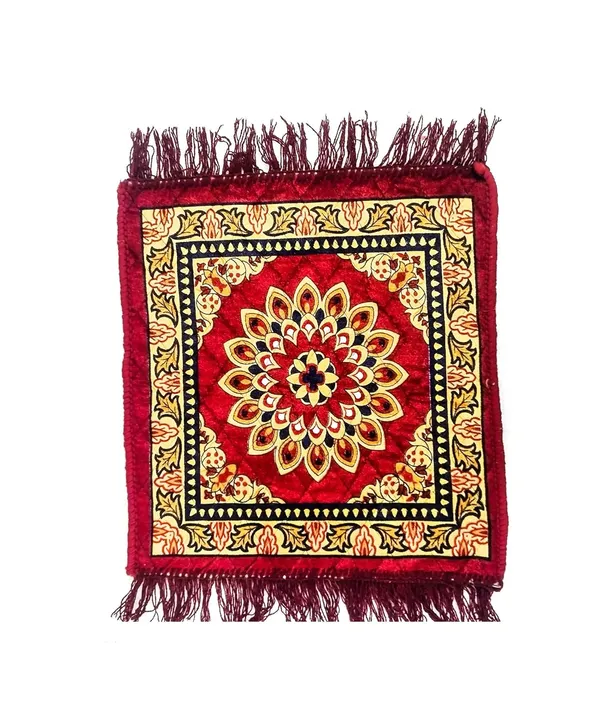 Designer_Pooja_Aasan/Velvet_Prayer_Mat_(Size_18_X18_Inch)