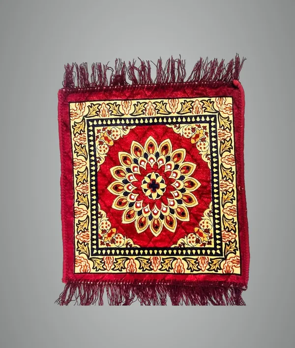 Designer_Pooja_Aasan/Velvet_Prayer_Mat_(Size_18_X18_Inch)
