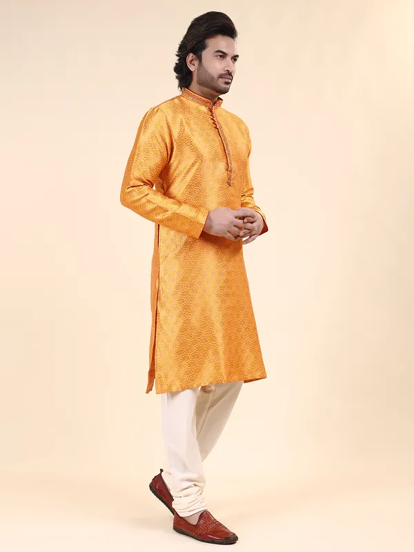 Mens_Art_Silk_Woven_Design_with_Lace_and_Printex_Kurta