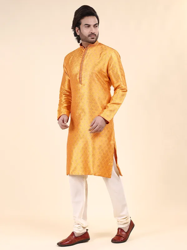 Mens_Art_Silk_Woven_Design_with_Lace_and_Printex_Kurta
