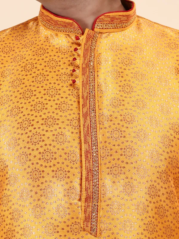 Mens_Art_Silk_Woven_Design_with_Lace_and_Printex_Kurta