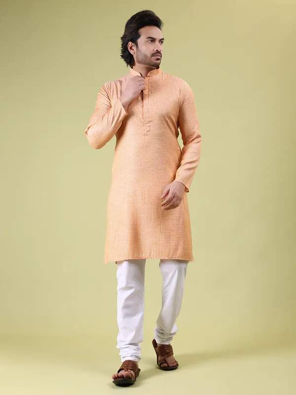 Mens_Cotton_Rayon_Self_Design_Kurta