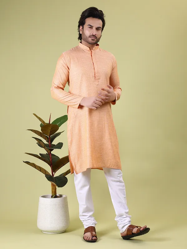 Mens_Cotton_Rayon_Self_Design_Kurta