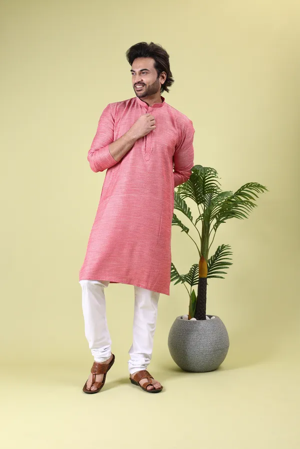 Mens_Cotton_Rayon_Self_Design_Kurta