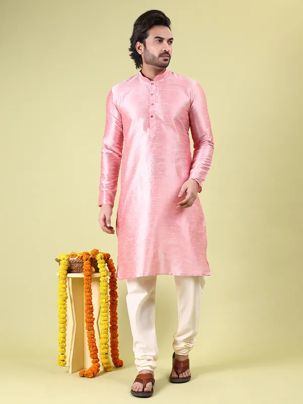 Mens_Silk_Blend_Plain_Kurta