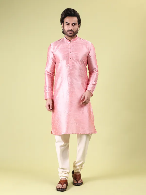 Mens_Silk_Blend_Plain_Kurta