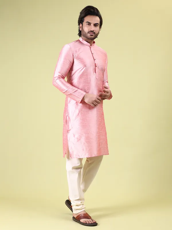 Mens_Silk_Blend_Plain_Kurta