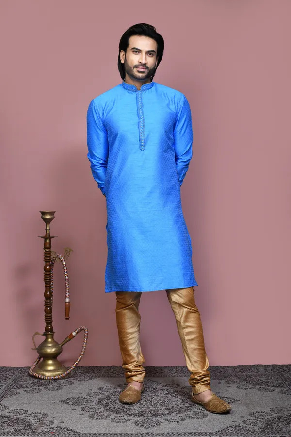 Firoza_Art_Silk_Fabric_Resham_Woven_Kurta_Pajama