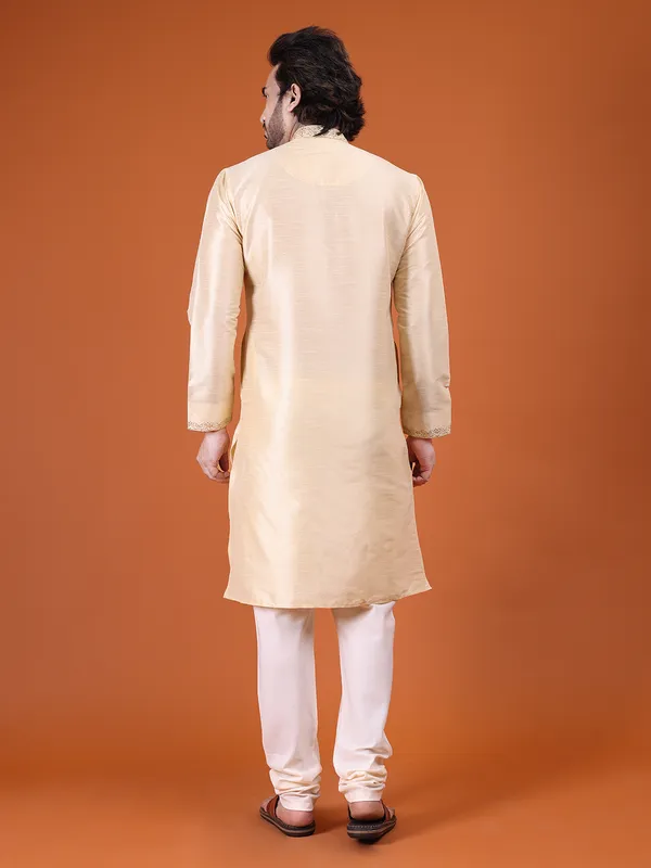 Mens_Art_Silk_Computer_Embroidary_with_Sequince_Work_Kurta