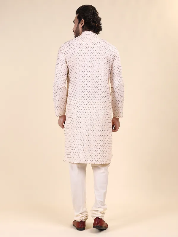 Beige_Colour_Cotton_Printed_Kurta_Pajama_Set