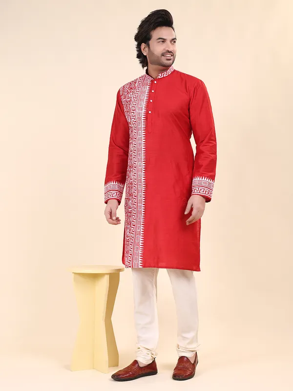 Mens_Silk_Blend_Hand_Block_Print_Kurta