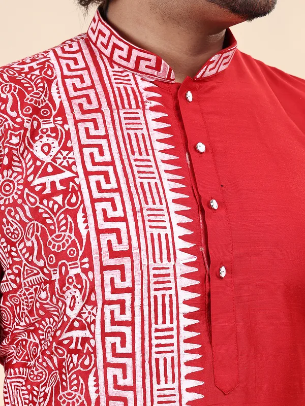 Mens_Silk_Blend_Hand_Block_Print_Kurta