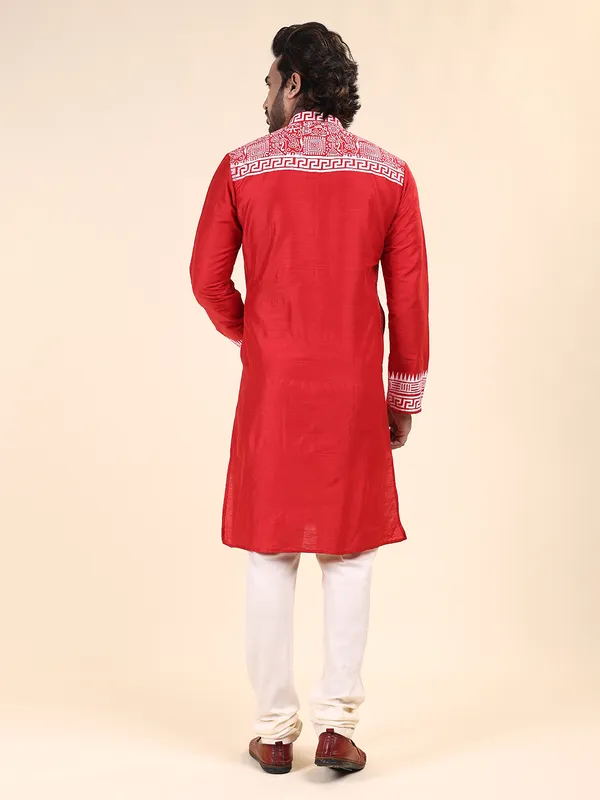 Mens_Silk_Blend_Hand_Block_Print_Kurta