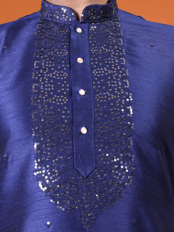 Mens_Art_Silk_Computer_Embroidary_with_Sequince_Work_Kurta
