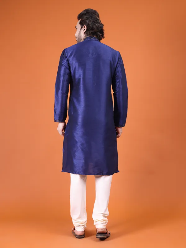 Mens_Art_Silk_Computer_Embroidary_with_Sequince_Work_Kurta