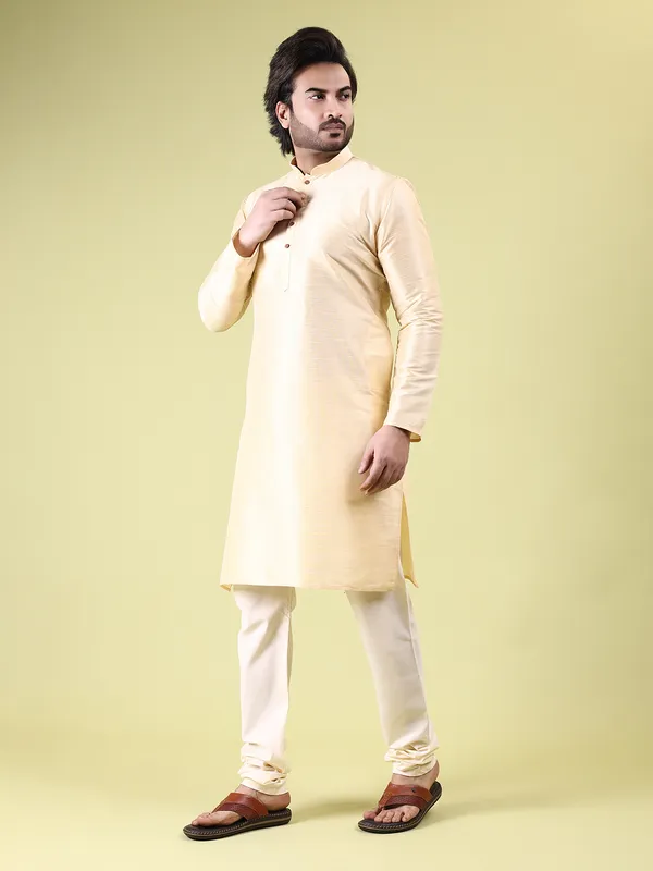 Mens_Silk_Blend_Plain_Kurta