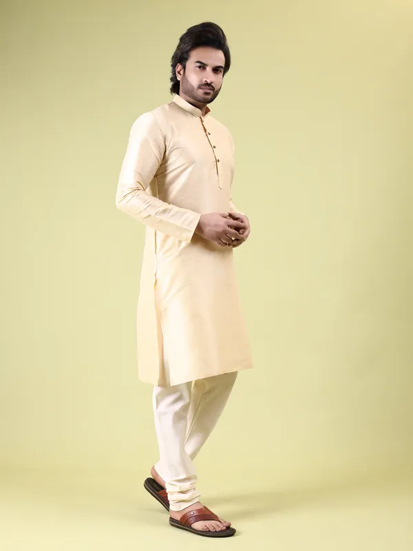 Mens_Silk_Blend_Plain_Kurta